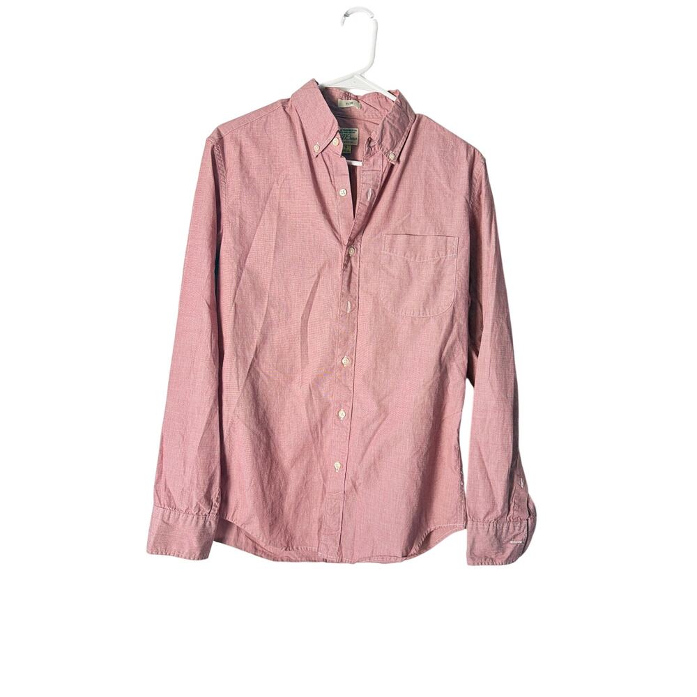J.Crew Stretch Perfect Shirt Organic Cotton Dusty Pink Mauve Button Down Small